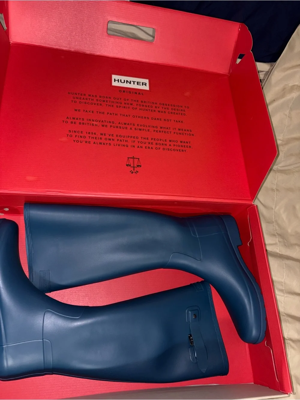 Hunter Original Refined Tall Rain Boots Women’s Size 9 Rock Pool Blue NIB